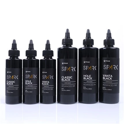 8OZ بلیک انک سیریز ہول بلیک ٹرپل بلیک اسپارک ٹیٹو انک لیڈ فری ٹیٹو انک