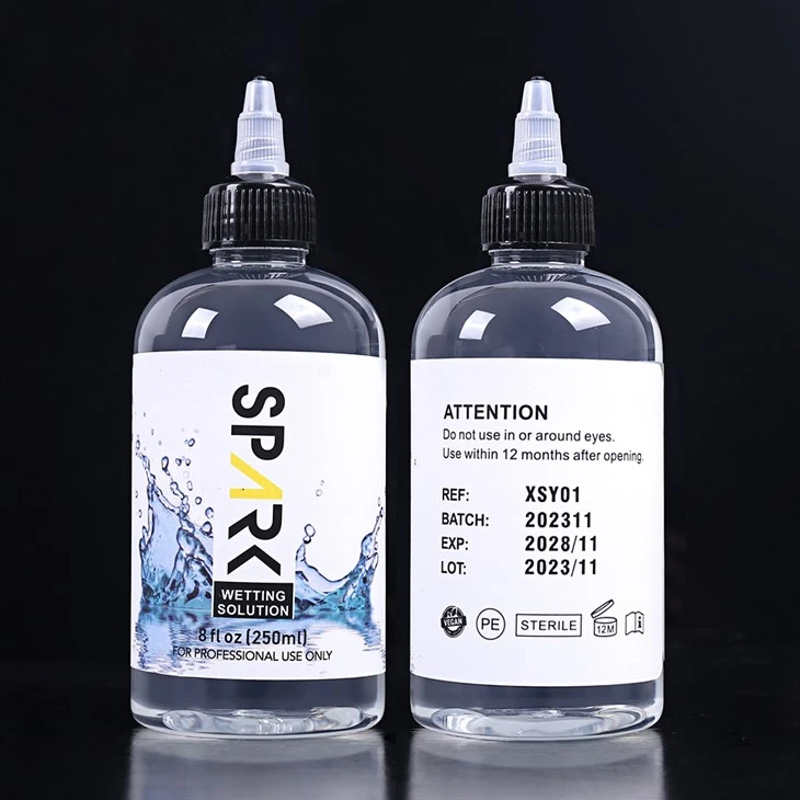 ظلم سے پاک 240ML 8OZ اسپارک ٹیٹو گیلا کرنے کا حل اسپارک ٹیٹو مکسنگ سلوشن اسپارک ٹیٹو انک